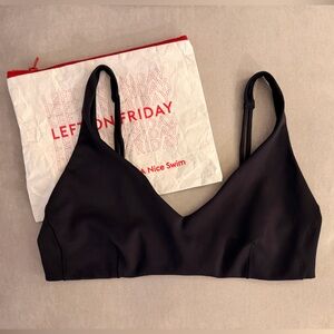 Left On Friday Sunday Top D+ Jet Black XL Supportive Bikini Top